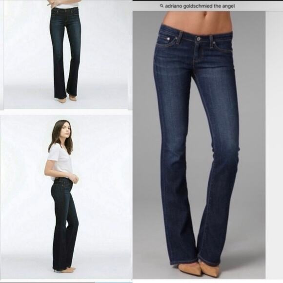 Adriano Goldschmied Denim - AG Adriano Goldschmied 27R Angel Boot Cut Super Low Rise Jeans Dark Wash Y2K